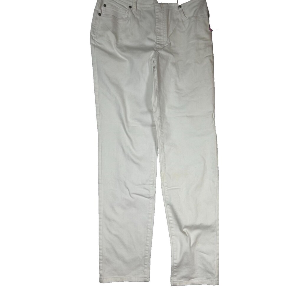 Eileen Fisher Womens XS White Organic Cotton Stretch Straight Leg Pants Jeans